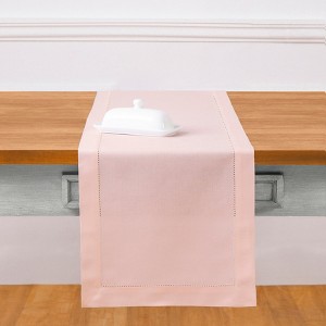 Solino Home Cotton and Linen Hemstitch Table Runner - 1 of 4