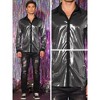 Lars Amadeus Men's Long Sleeves Button Down Party Disco Glitter Metallic Shirt - 4 of 4