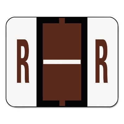 Smead A-Z Color-Coded Bar-Style End Tab Labels Letter R Brown 500/Roll 67088