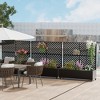Spassway 16"H*47"W*47"D Metal Planter Box with Trellis Outdoor Raised Garden Bed With Privacy Screen Planters for Climbing Plants Vines Vegetables - 3 of 4