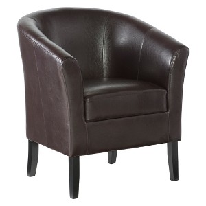 Simon Barrel Chair - Linon Home Décor, Brown