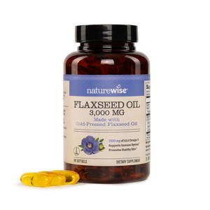 NatureWise Flaxseed Oil Fish Free Omega 3 6 9 with ALA - Made With Organic Flaxseed Oil - Cold Pressed, Non-GMO - 1 of 4