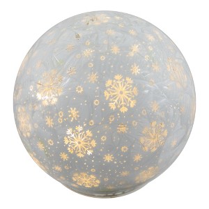 Northlight LED Lighted Snowflakes Glass Globe Christmas Decoration - 6" - White - 1 of 4