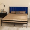 coucheta Bed Frame, Platform Bed Frame with Velvet Headboard, Heavy Duty Metal Bed Frame with 15 Strong Slats Support, Box Spring Optional - 4 of 4