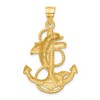 Black Bow Jewelry 14k Yellow Gold Large Anchor with Dolphin Pendant - 3 of 4