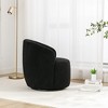 25.6"Swivel Accent 360°Swivel  Armchair Barrel Chair With Black Powder Coating Metal Ring，White+Velvet - 2 of 4