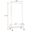 Clothing Rack, Clothing Rack with Sturdy Metal Frame, Hanging Rack with Bottom Mesh Storage Shelf, Rolling Garment Rack - 2 of 4