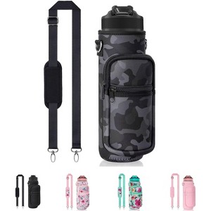 BABYYER Water Bottle Carrier Bag, with Adjustable Shoulder Strap, Sling Bag Sleeve Pouch Holder, for Walking Hiking Camping Gym - 1 of 4