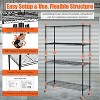 4-Tier Storage Cart on Wheels, Adjustable Rolling Shelves Organizer, 1400LBS Capacity Storage Unit, Heavy Duty Utility Cart Organizer - 4 of 4
