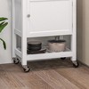 NicBex Mobile Kitchen Island Cart Morden Kitchen Carts on Wheels with Storage, 1 Cabinet, Storage Shelf and 1 Drawer for Kitchen, White - 4 of 4