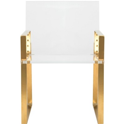 Photo 1 of Langston Acrylic Arm Chair - Brass/Clear - Safavieh