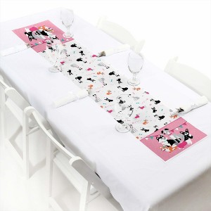 Big Dot of Happiness Pawty Like a Puppy Girl - Petite Pink Dog Baby Shower or Birthday Party Paper Table Runner - 12 x 60 inches - 1 of 4