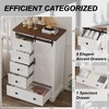 5 Drawers Dresser for Bedroom w/Sliding Barn Door, Farmhouse Modern 48 Tall Dresser 5 Chest of Drawers - 4 of 4