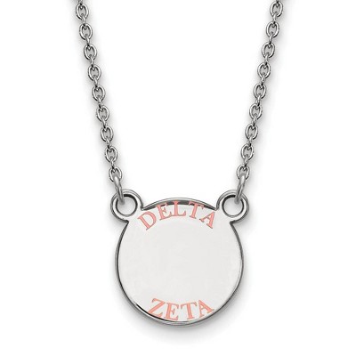 Black Bow Jewelry Sterling Silver Delta Zeta Greek Life Necklace 18 Inch