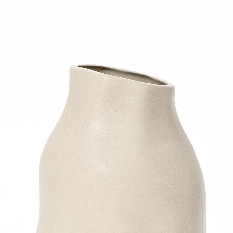 LuxenHome Ivory White Ceramic Modern Tall Vase Off-White, 3 of 9