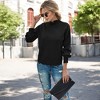 Amaryllis Women's Mock Neck Pullover Long Sleeves Cozy Knit Sweater - 2 of 4