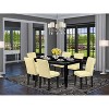 Rectangular Dining Set 7Pc - Parsons Chairs, 60 Inch Table, Modern PU Leather, Stylish Dining Room Furniture - 2 of 4
