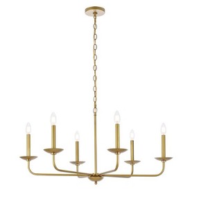 Elegant Lighting Cohen 36 inch pendant in brass - 1 of 4