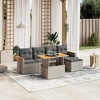 vidaXL Garden Sofa Set Grey PE Rattan 6-Piece Set UV-Resistant Materials - 2 of 4