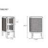 Sapphtopaz Wooden Rattan End Table with 3-Tier Storage Shelf Arch Side Table with Dip Tray Top Modern Bedside Table for Living Room, Bedroom - 4 of 4