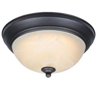 Westinghouse 4.75 in. H X 11 in. W X 11 in. L Oil Rubbed Bronze White Ceiling Fixture