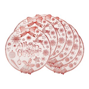 REGALWOVEN Placemats Set of 6 Woven/Vinyl Placemats, Washable Kitchen Table Mat, Seasonal Holiday Christmas Place Mats for Party Dining Table - 1 of 4