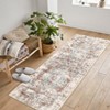 Washable Vintage Rug Non Slip Low Pile Rug Soft Retro Medallion Distressed Throw Floor Cover Foldable Indoor Carpet for Living Room Bedroom Playroom - 4 of 4