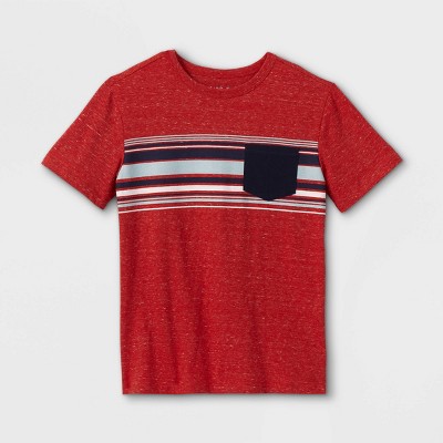 NEW Boys T Shirt Size 12-14 Large Top Blue Gray Striped Short Sleeve V Neck 