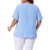 Agnes Orinda Women's Plus Size Lightweight Soft Short Sleeve Round Neck Cotton Linen Casual T-Shirts - 4 of 4