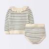 Baby Girls' 2pc Striped Peter Pan Collared Sweater Set - Cloud Island™ Blue - 2 of 4
