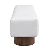 Sapphtopaz Upholstered Bench Ottoman with Wood Legs, PU Vanity Stool, Rectangle End of Bed, Entryway Bench for Living Room, Entryway - 3 of 4