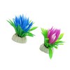 Unique Bargains Plastic Lotus Flower Plant Decor for Aquarium Tank Green Blue 2 Pieces - 3 of 3