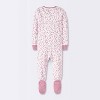 Baby Girls' 3pk Floral Tight Fit Sleep N' Play - Cloud Island™ Peach - 2 of 4