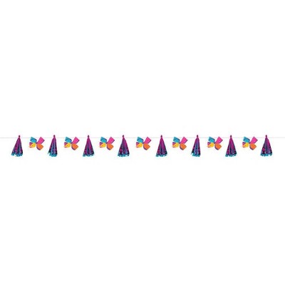 JoJo Siwa 6' Foil Tassel Party Garland: Birthday Decorations, Multicolor, Nickelodeon Licensed, Kids Party Supplies
