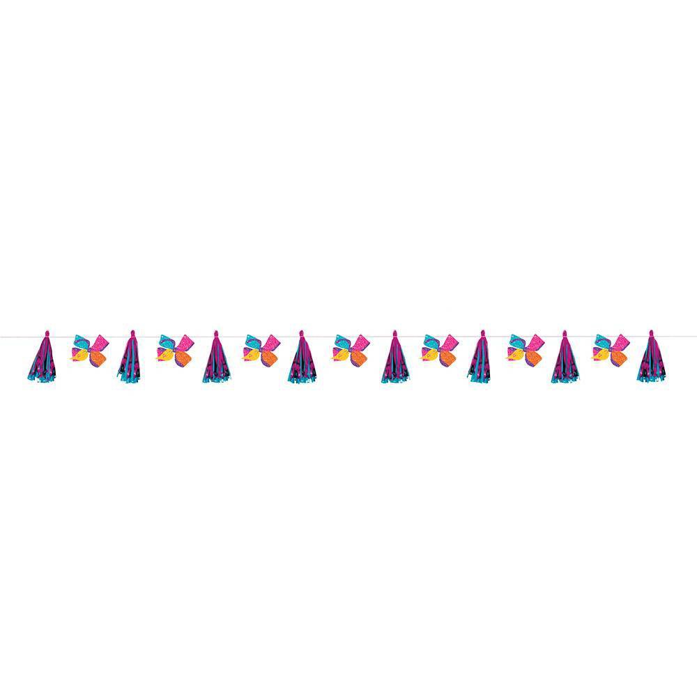 JoJo Siwa 6' Foil Tassel Party Garland: Birthday Decorations, Multicolor, Nickelodeon Licensed, Kids Party Supplies