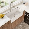CASAINC 33'' Rectangular Single Bowl Fireclay Farmhouse Apron Kitchen Sink with Pullout Faucet, White - 2 of 4