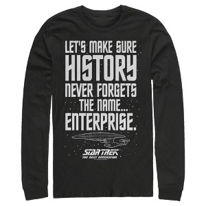 Men's Star Trek: The Next Generation Let's Make Sure History Never Forgets The USS Enterprise Long Sleeve Shirt - 1 of 4