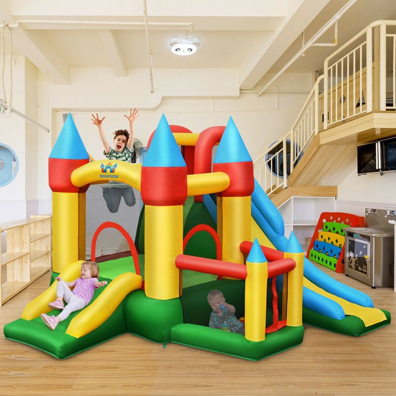 Costway Kids Inflatable Bounce House Jumping Dual Slide Bouncer Castle W/ 780W Blower, 3 of 11