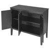 Accent Storage Cabinet MDF Storage Chest With Adjustable Shelf 3 Doors Kitchen Buffet Sideboard Entryway Console Table - 4 of 4