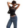 Short Sleeve Sheer Mesh Ruched T Shirts with Mock Turtle Neck Short Sleeve Basic Summer Tees Tops Slim Fit T Shirts Trendy Going Out Tops - 3 of 4