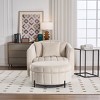 Aortzio 40.35"W 360 Swivel Chair Upholstered Accent Chair With Round Storage Ottoman - 2 of 4