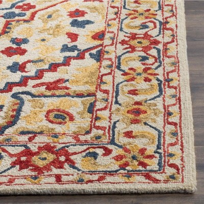 Handmade Ivory Geometric Wool Area Rug 3' x 5'