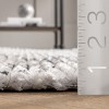 Nuloom Mandi Soft Shag Abstract Fringe Indoor Area Rug, Gray, 4'x6' - 3 of 4