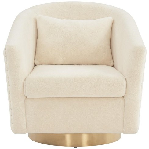 Clara Quilted Swivel Tub Chair Ivory Safavieh