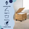 happimess Ashton Classic Farmhouse Handwoven Hyacinth Rolling Filing Basket with Lid and 360 Degree Lockable Wheels - 3 of 4