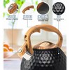 Itopfox Stainless Steel Whistling Tea Kettle with Wood Handle for Stovetop, 3.2 Qt Capacity, Suitable for Gas & Electric Cooktops, Black - 2 of 4