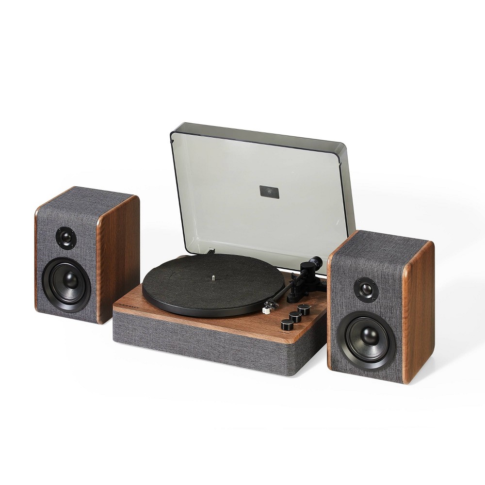 Nocturne Record Player with Speakers - Charcoal Gray