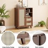 SEVOBAL Sideboard Buffet Cabinet Storage Cabinet with Drawers Adjustable Shelf Accent Cabinet for Living Room Kitchen Entryway, Brown, 15"*27.5"*33.8" - 3 of 4