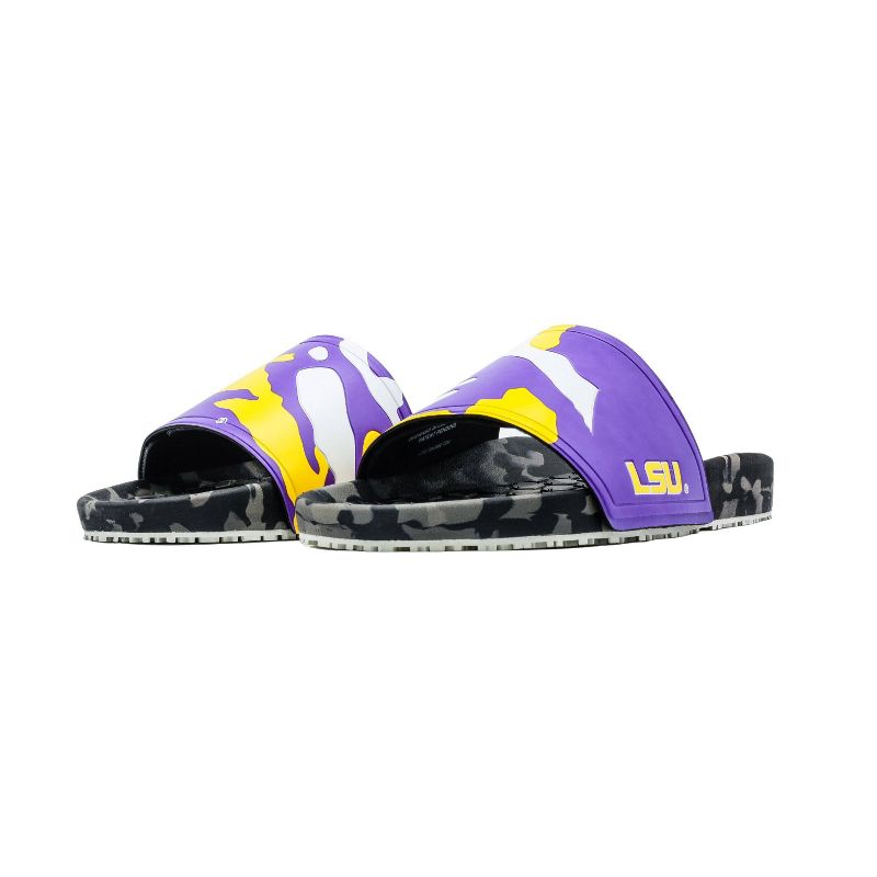 NCAA LSU Tigers Slydr Pro Black Sandals - Purple, 4 of 8