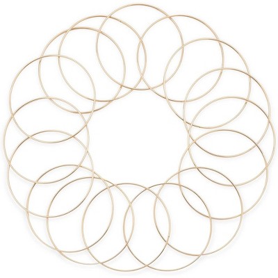 Bright Creations 16 Pack Metal Rings for Arts and Crafts, Macrame, and Dream Catchers (6 in, Gold)